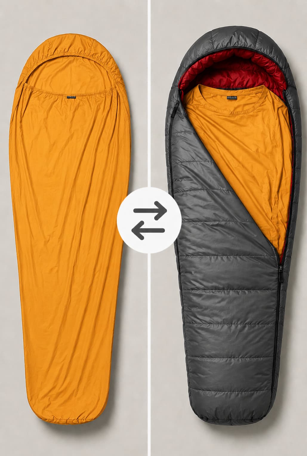 Thermal sleeping bag liner, used alone or inside a sleeping bag
